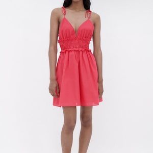 ZARA ELASTIC TRIM MINI DRESS IN FUCHSIA - Size XS